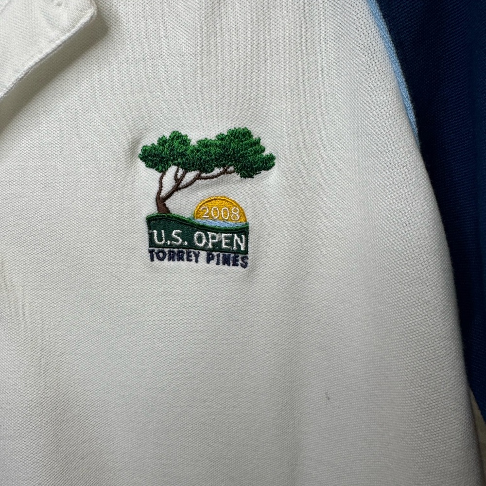 ⛳️ USGA Marshal Blue and White Polo Shirt US Open 2008 Torrey Pines Golf Logo - Picture 4 of 6
